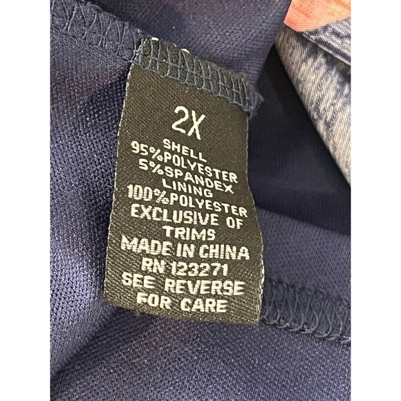 J for Justify Navy Blue Plus 2X Maxi Dress Sleeveless Chevron Hem Belted - Picture 5 of 12